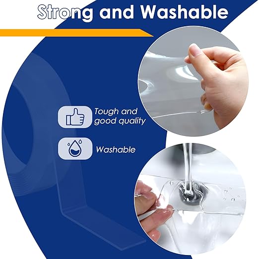 10 Packs Double Sided Tape Heavy Duty, Nano Tape Mounting Tape Clear Multipurpose Strong Adhesive Tape for Home, Office, 1.2 in × 9.85 FT