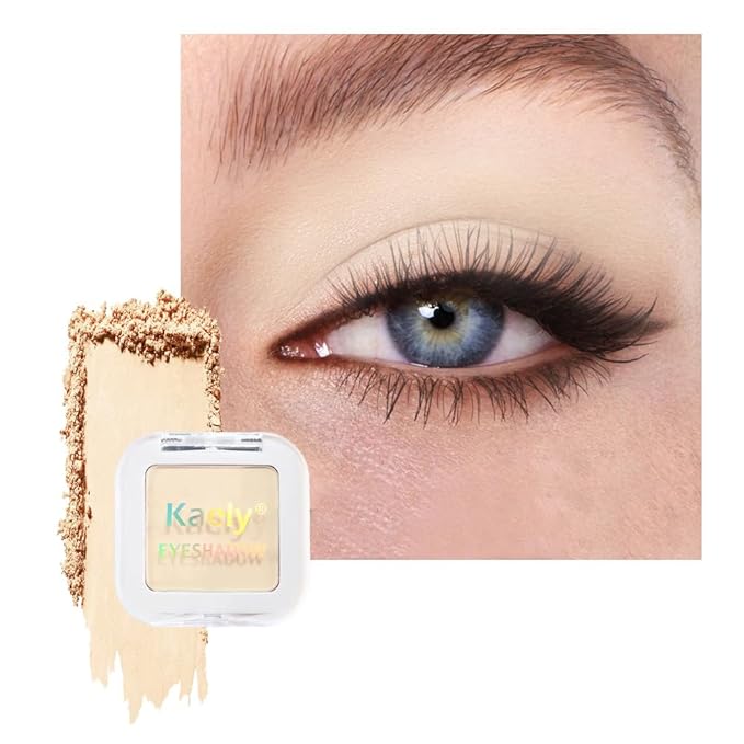 Kaely Single Eyeshadow Makeup, Vanilla Nude Beige Neutral Powder Matte Eye Shadow for Older Women, Monochrome Eye Shadow Palette Pigmented Waterproof, sombras para ojos, Lightweight Blendable, 17
