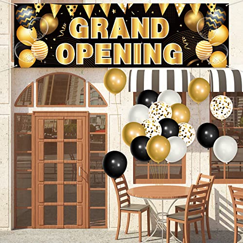 FeelWarm 31Pcs Grand Opening Party Decorations Kit Grand Opening Banner with 12Inches Latex Balloons New Store Opening Sig...