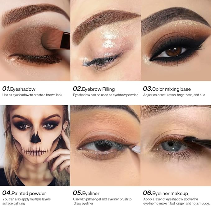 DE'LANCI Brown Eyeshadow Matte, High Pigment Coffee Eyeshadow Single, Waterproof Velvet Natural Nude Warm Eye Shadow Pallet, Sombra de Ojos Day Night Naturel Brown Eyes Makeup Blendable Face Contour
