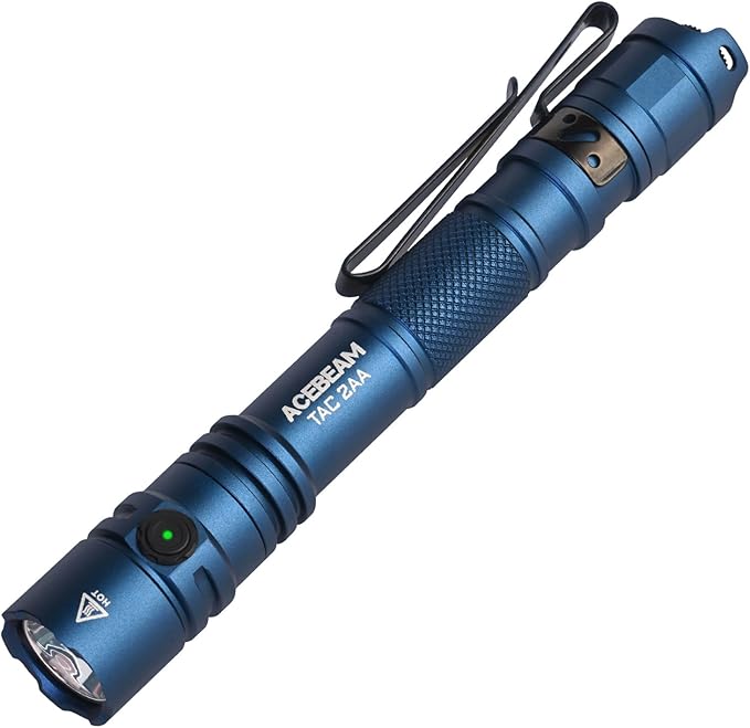 ACEBEAM TAC 2AA EDC Tactical Dual Modes Flashlight Rechargeable, 1400 High Lumens Flashlight, Dual Switch Pocket LED Flash...