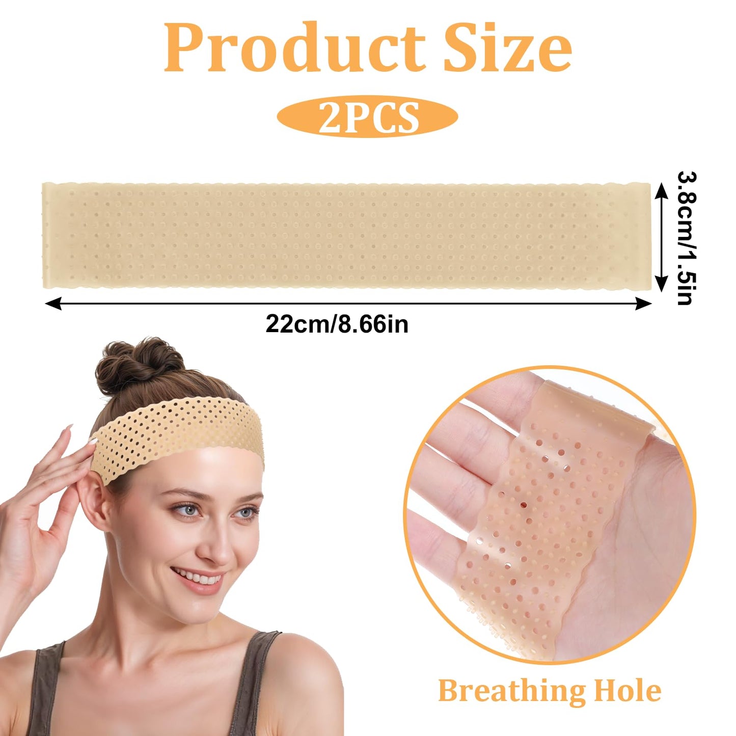 TIESOME Adjustable Silicone Wig Headband Grip, 2 PCS Wig Grip Band Adjustable Elastic Fixed Non Slip Wig Straps Women Men Wig Ba