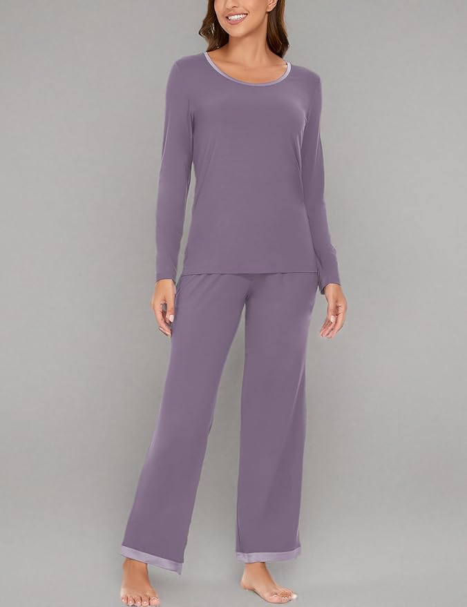GYS Viscose from Bamboo Women's Pajama Sets Super Soft Long Sleeve Sleepwear Comfy Winter Pjs Sets S-4X