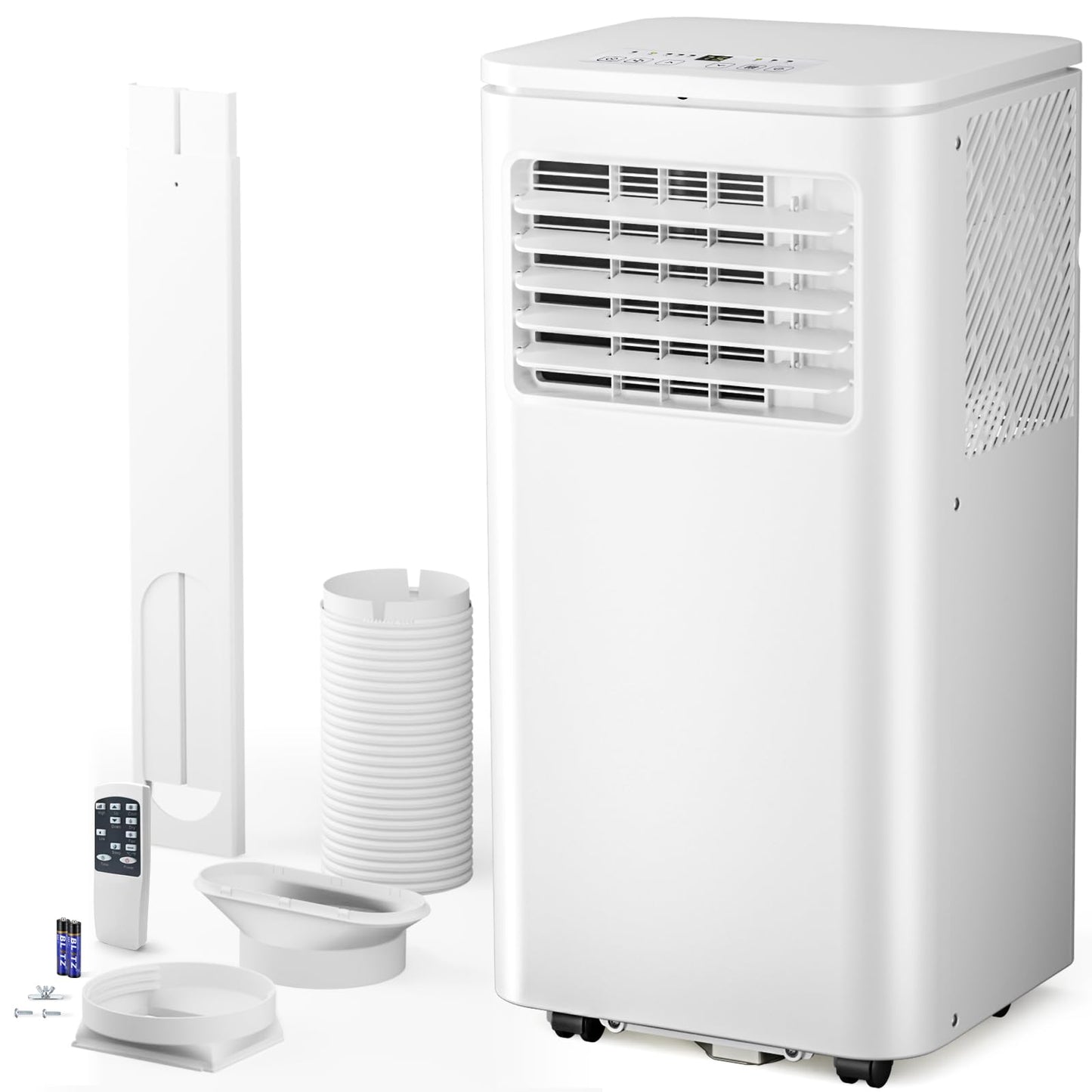 Antarctic Star 8000 BTU Portable Air Conditioner, 4-in-1 AC Unit with Cooling, Dehumidifier & Fan Modes, Sleep Mode, 24H Timer & Remote Control, Moving Wheels & Window Installation Kit