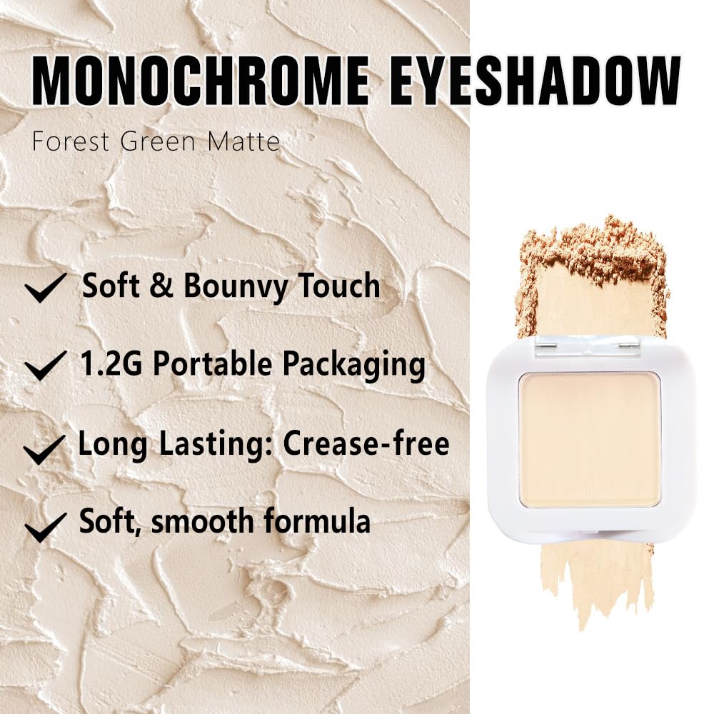 HHLTOH Buildable Matte Eyeshadow Makeup Palette Single - French Vanilla Shades | Creamy Pressed Powder for Easy Blending | Mini