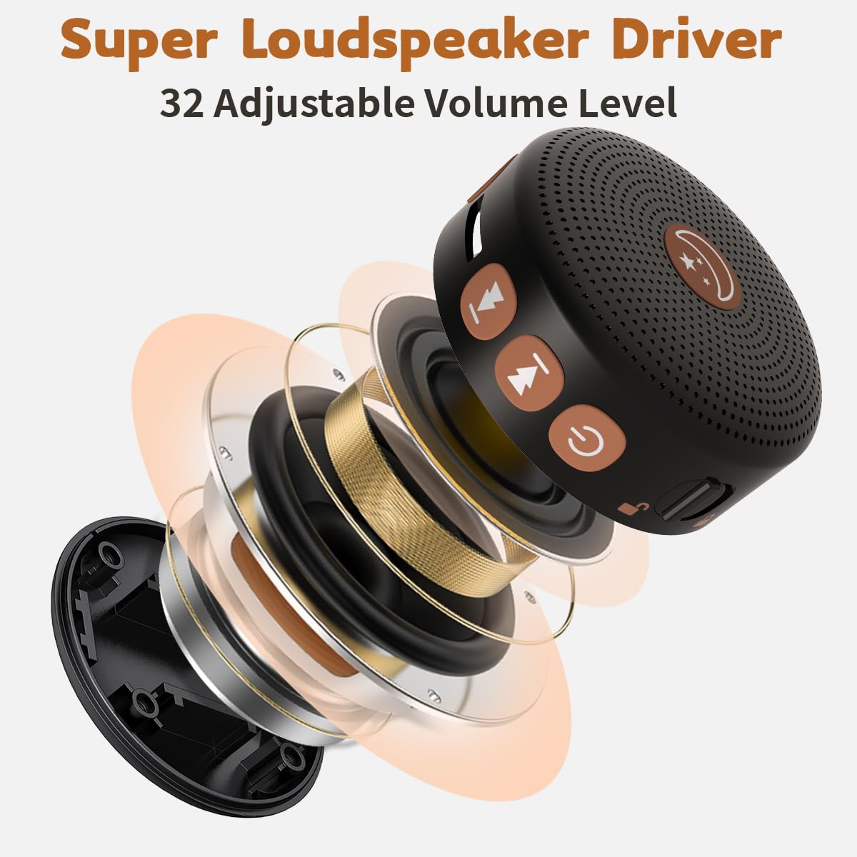 Mini Sound Machine Portable Baby White Noise Machine Brown Noise Machine 30 Soothing Sounds for Kids Adults Auto-Off Timer 32 Volume Levels Battery Sleep Machine for Home Office Privacy (Black)