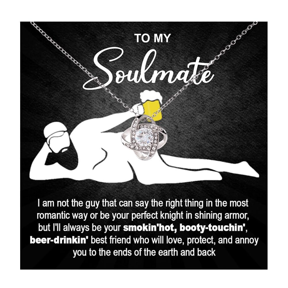 Soulmate Necklace for Women, Christmas Gift for Soulmate, Wife Necklace from Husband, Necklace For Girlfriend, Message Card Jewelry To My Soulmate Necklace, Valentine Necklace For Soulmate