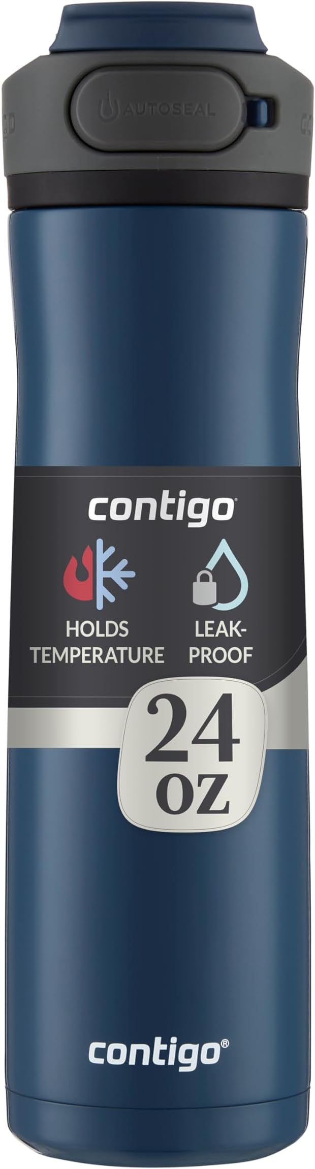 Contigo Cortland Chill 2.0 Blueberry Stainless Steel Water Bottle Vacuum-Insulated Spill-Proof Lid 24oz Ideal for Hot or C...