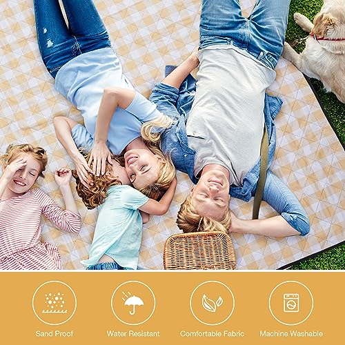 WILLOW WEAVE Picnic Blanket, 80''x80'' Waterproof Outdoor Blankets, Picnic Mat Washable for Beach, Picnic Blankets for Cam...