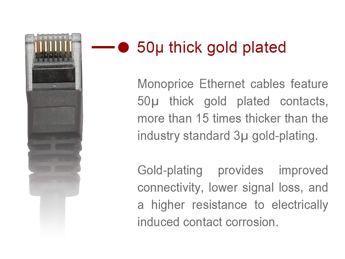 Monoprice Cat6 3Ft Green Patch Cable Utp 24Awg 550Mhz Pure Bare Copper Snagless Rj45 Flexboot Series Ethernet Cable- Pack Of 1