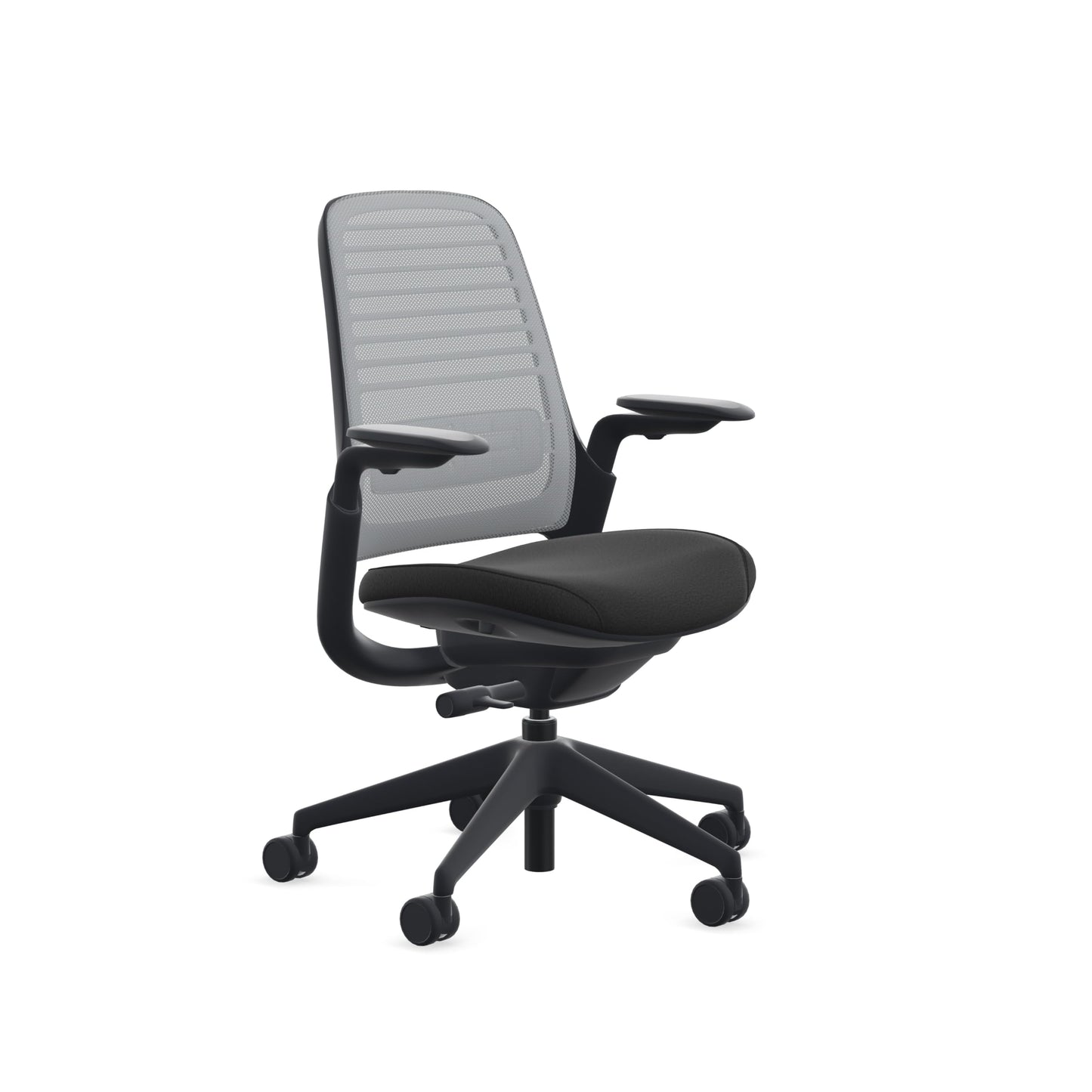 Steelcase Series 1 Office Chair - Ergonomic Work Chair with Wheels for Carpet - Helps Support Productivity - Weight-Activated Controls, Back & Arm Support - Easy Assembly - Nickel + Onyx Era