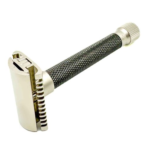 The Parker Variant OPEN COMB ADJUSTABLE Double Edge Safety Razor and 105 Blade Bundle (GRAPHITE)