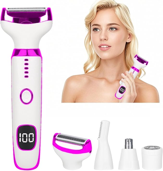 LED Display Eyebrow & Nose Hair Trimmer Clipper for Men Women,2026 Rechargeable 2 in 1 Painless Ear & Facial Hair Trimmer with Powerful Motor and Dual-Edge Blades Easy Cleansing
