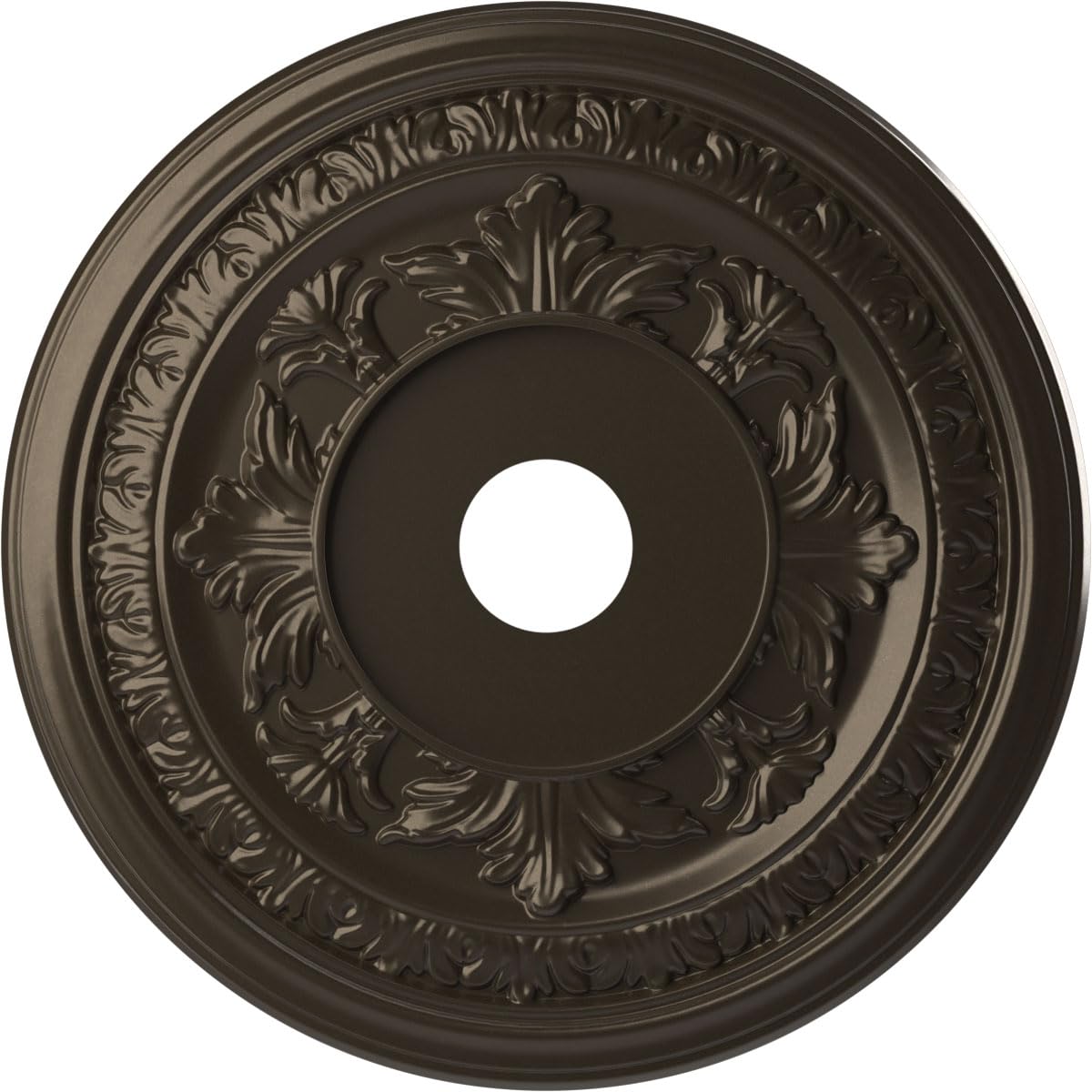 22Od X 3 1/2Id X 1P Baltimore Thermoformed Pvc Ceiling Medallion (Fits Canopies Up To 7 3/4), Metallic Dark Bronze