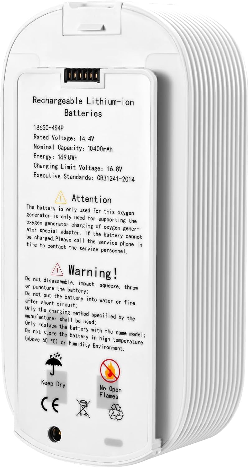 Domeiziy Rechargeable Lithium Battery for Portable Oxygen-NT02/NT02Pro, 10400mAh Battery Machine(2.5h-5h)