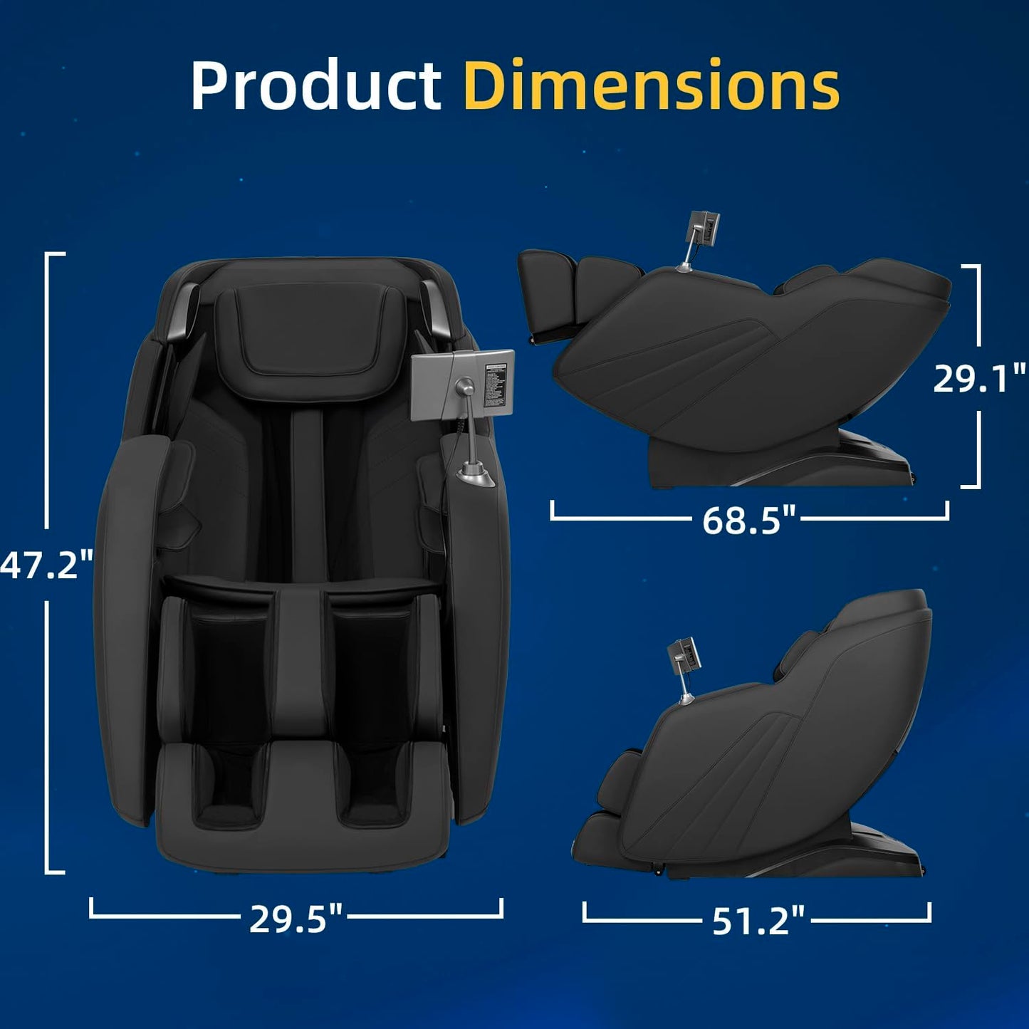 BestMassage Zero Gravity Heated Massage Recliner Chair with 3D SL-Track Technology: A Full-Body Experience for Home and Office Comfort (Black)