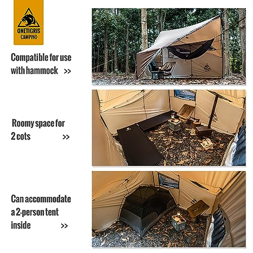 OneTigris COZSHACK Hot Tent, Large Spacious 4 Person Tent with Stove Jack, Windproof Waterproof Tent for Wood Stove Bushcr...