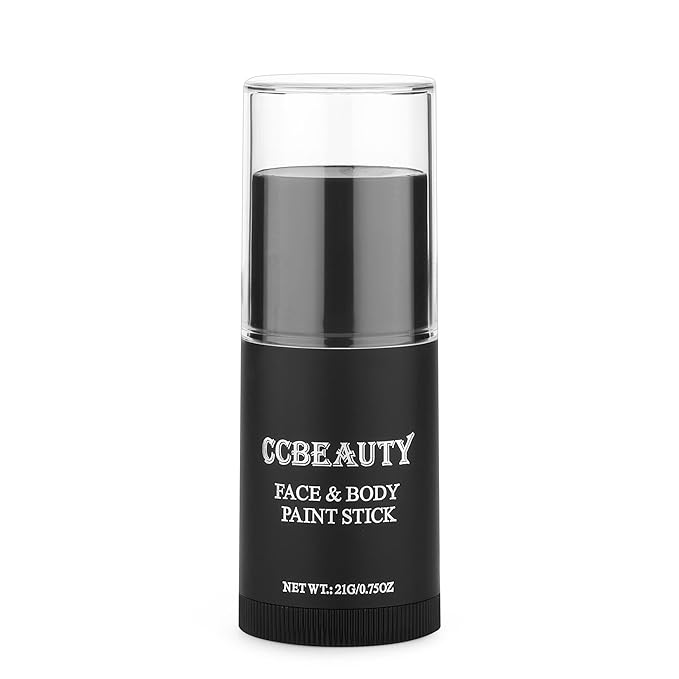 CCbeauty Clown White Face Paint Stick,Face Painting Kit,Non Toxic SFX Makeup For Joker Skeleton Halloween Costume Cosplay,Professional Body Paint,Full Coverage Painting Foundation With Makeup Sponge