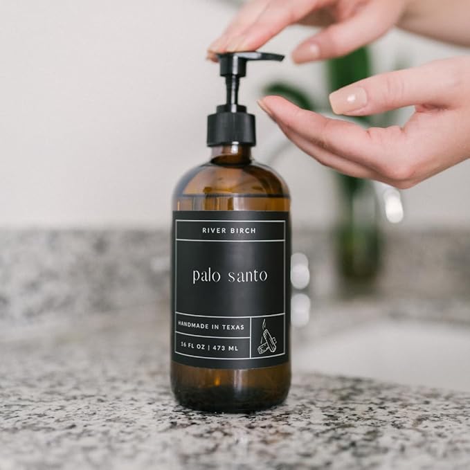 River Birch Palo Santo Scented Natural Hand Soap Refill - Handmade Moisturizing Hand Wash Luxury Scented Hydrating Soap - Vegan and Non-Toxic - 32 Fl Oz