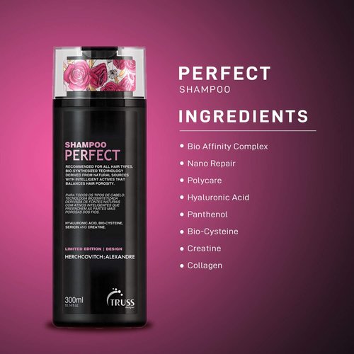 TRUSS Perfect Hair Mask with Collagen, Keratin & Hyaluronic Acid, Deep Conditioning Treatment Bundle with Shampoo - For All Hair Types, Anti-Age
