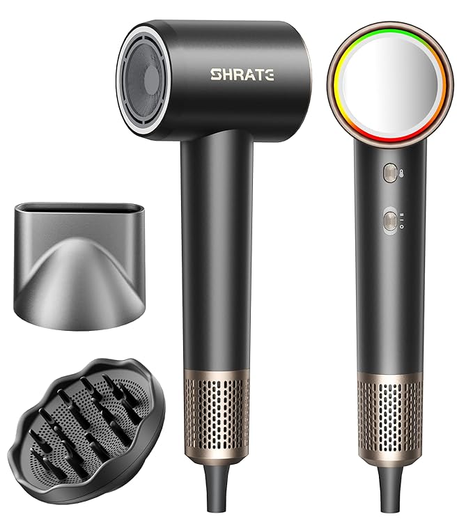 SHRATE Professional High Speed Ionic Hair Dryer | Ultra-Fast Drying | 500 Million Negative Ions | Low Noise | 160000 RPM |...