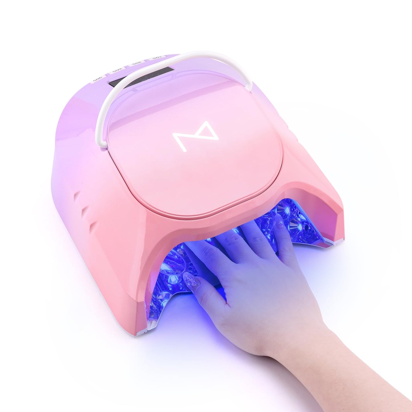 M - GlowPro Professional Hybrid 86W Wireless Rechargeable UV LED Nail Curing Lamp Cordless Nail Dryer for Gel Nails, Manicure, P