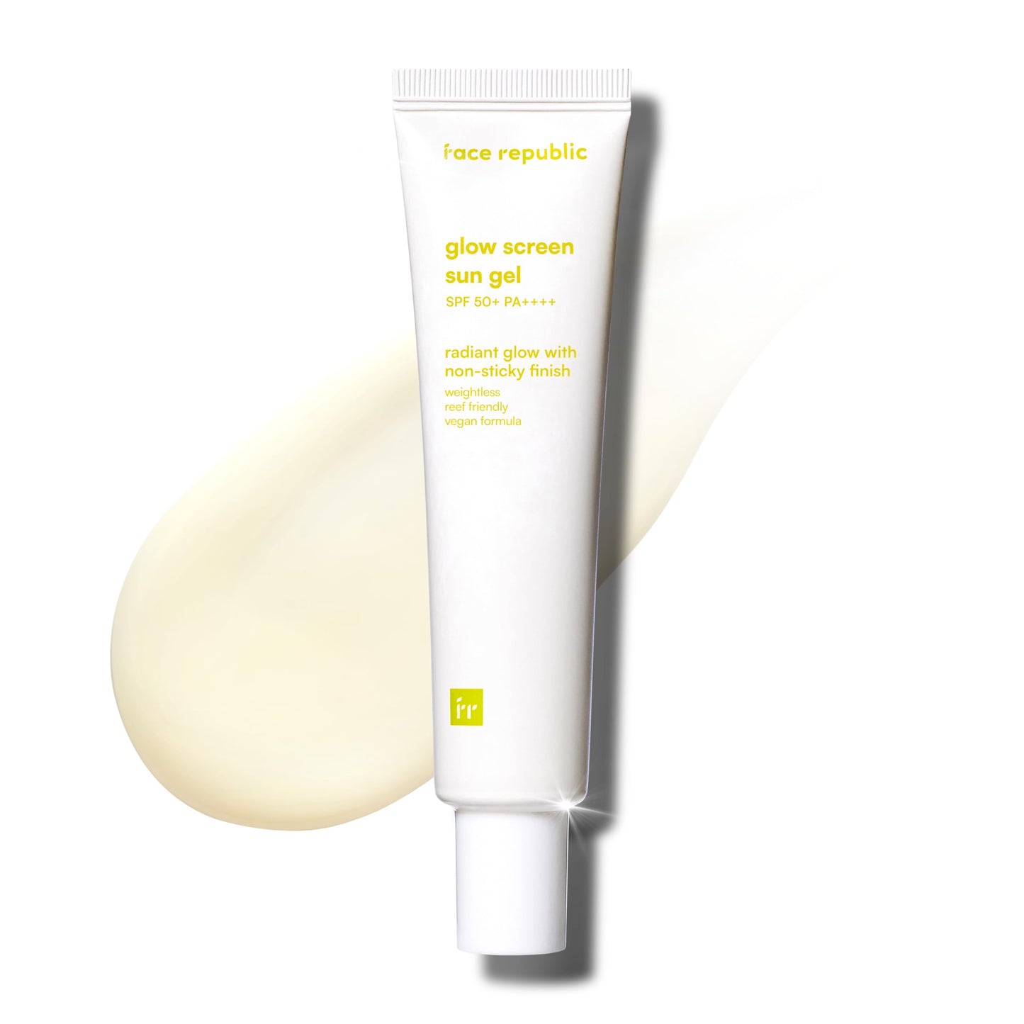 Face Republic Glow Screen Sun Gel 40ml 1.35 fl oz | SPF50+ Broad Spectrum UV Protection | Ultra Lightweight, No White cast | Nia