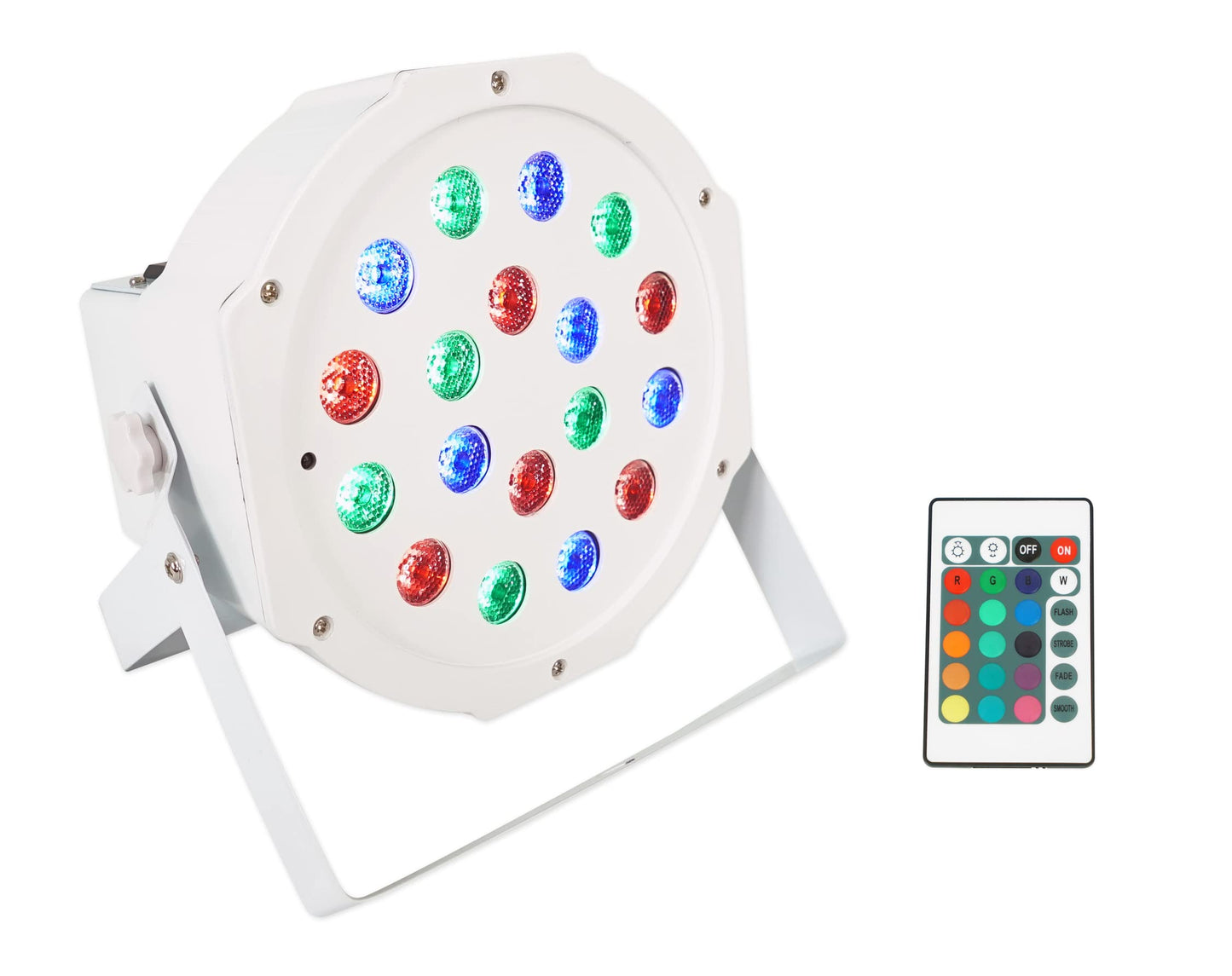 Rockville Battery Par 50 White Rechargeable Led Dmx Wash Light, Bright 18W Rgb Output, 7-Channel Dmx, Wireless Control, For Djs