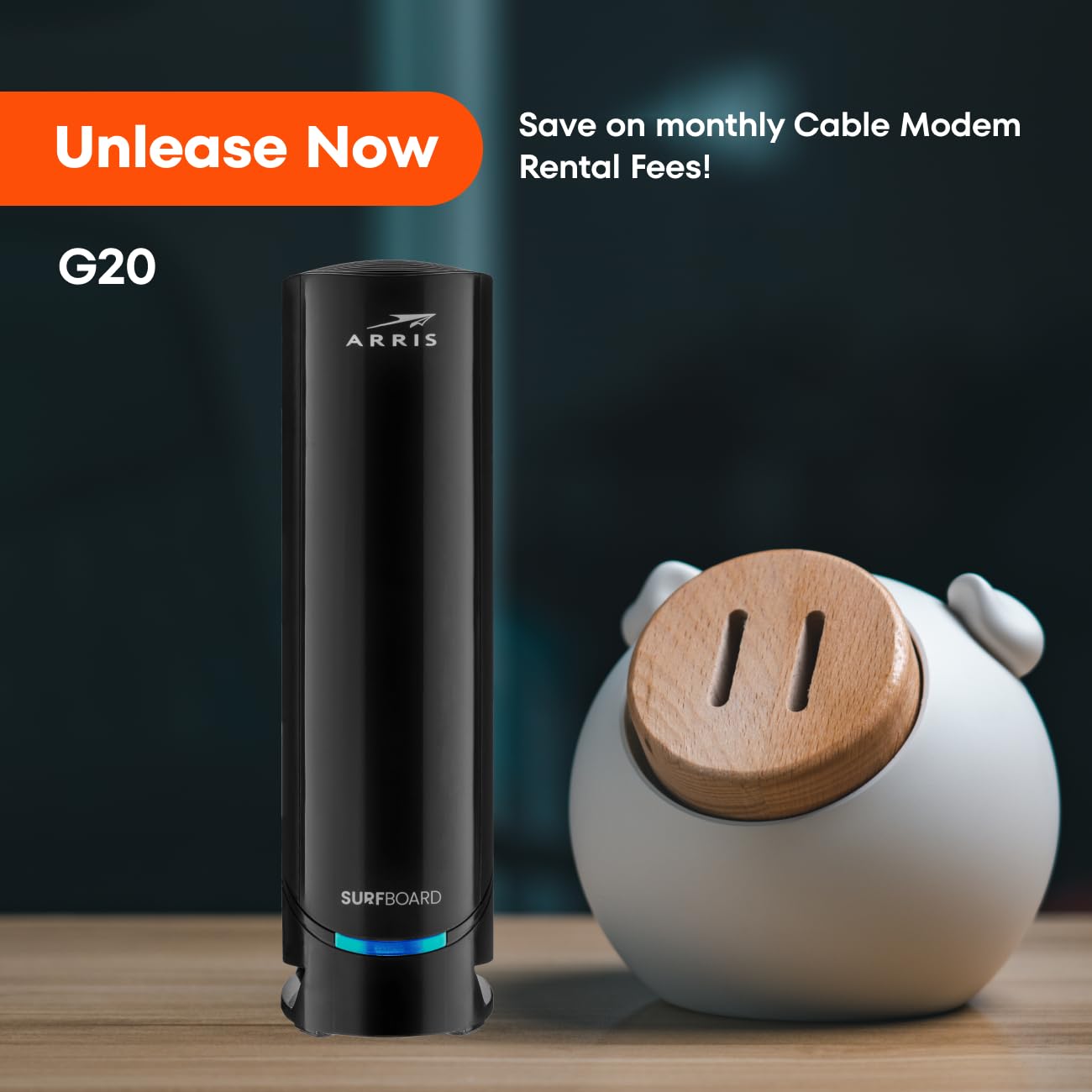 ARRIS (G20) - Cable Modem Router Combo - Fast DOCSIS 3.1 Multi-Gigabit WiFi 6 (AX3000), Approved for Comcast Xfinity, Cox, Spectrum & More, 1.0 Gbps Max Speeds, Next-Generation Upload Optimized