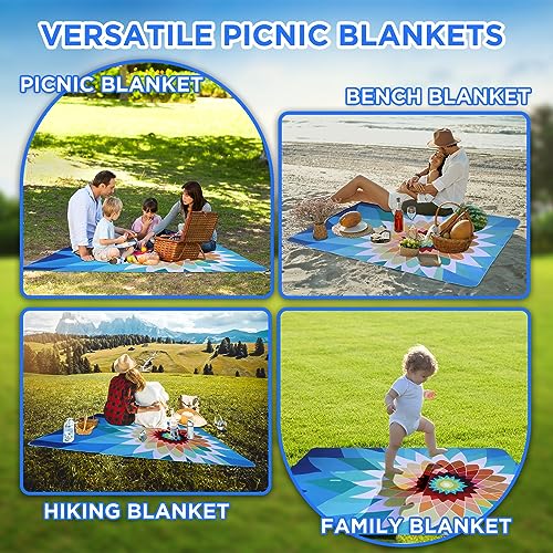 scuddles 60" x 80" Extra Large Outdoor Picnic Blanket – Waterproof, Foldable Travel Mat for Beach, Camping, Grass, Lawn, P...
