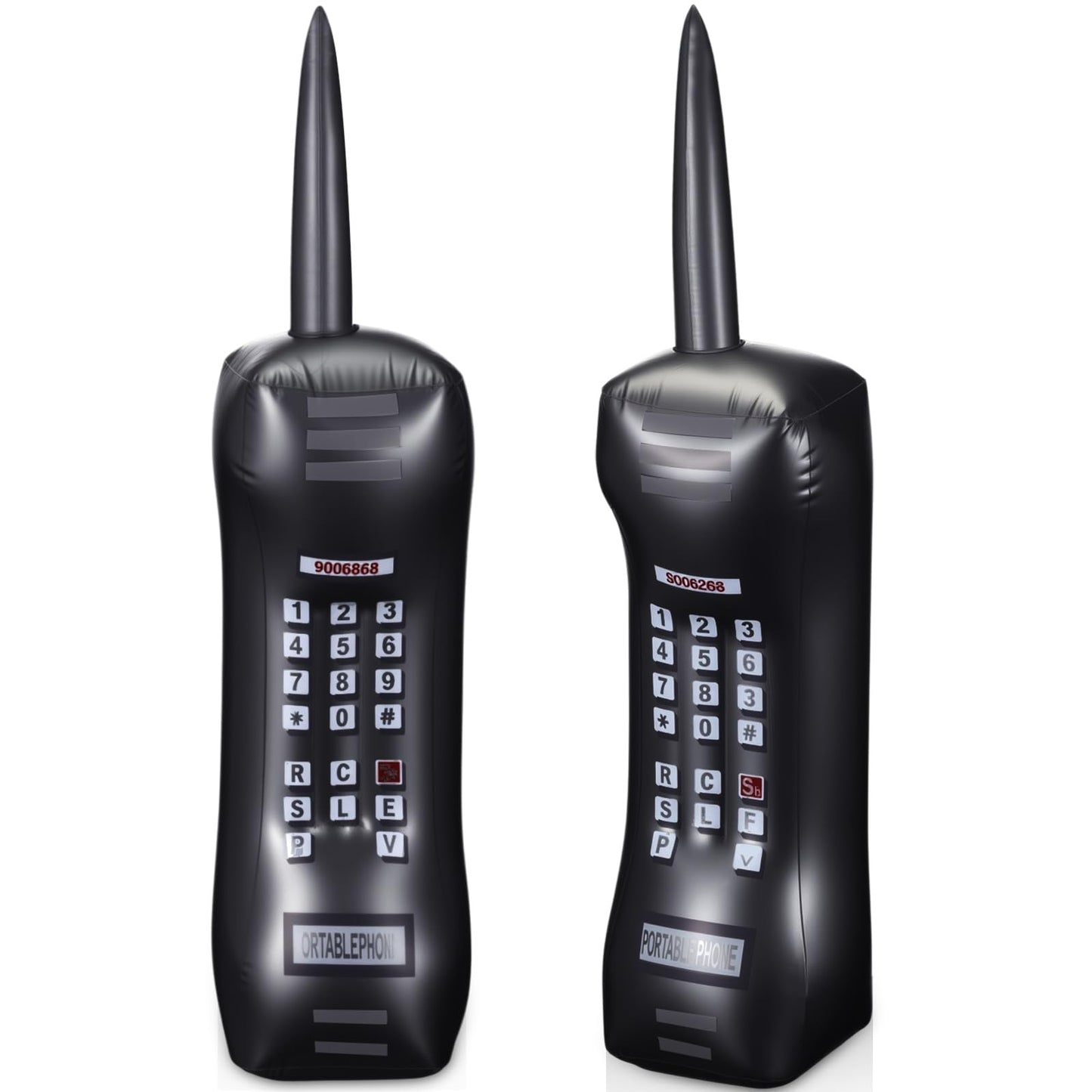 Gejoy 2 Packs Inflatable Mobile Phone Inflatable Retro Mobile Phone 80's 90's Party Decoration Hip Hop Costume Birthday Theme Props Fancy Dress Accessory,30 Inches (Black)