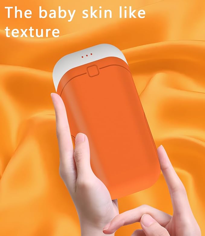Hand Warmers Rechargeable [Equipped with Heat-conducting Silicone][Double-Sided Heating] [Shockproof] Suitable Skiing for Golf Hunting Hiking Outdoor Camping (Orange, 5000mAh X2)