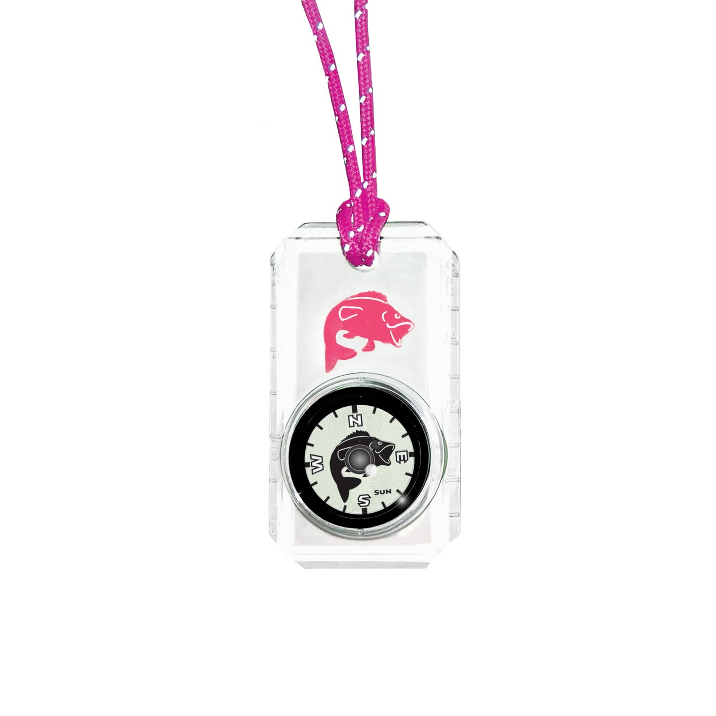 Sun Company Wildlife Compass For Kids - Childrens Compasses For Camping, Hiking, And Exploring | Break-Away Neon Lanyard (Pink
