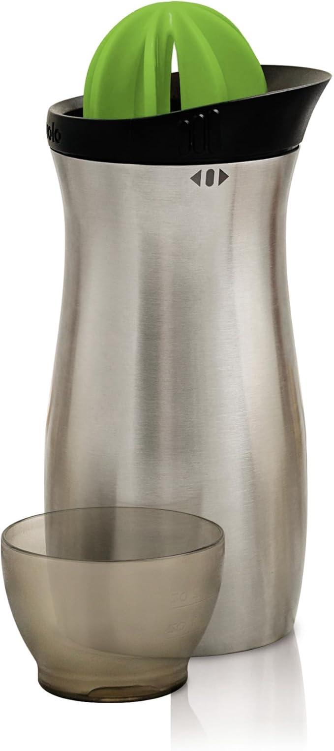 Tovolo Cocktail Shaker Stainless Steel (24 oz.) - Built-In Citrus Reamer, Strainer, & Jigger / Gadget for Bar Cart, Barten...