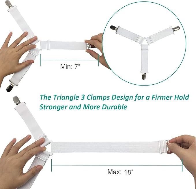 Bed Sheet Holder Straps Sheet Keepers Bedsheet Holders Fasteners 2 Sets