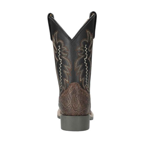 Kid's Presley Brown/Black Leather Western Boots