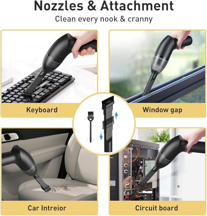 4.3Kpa Keyboard Vacuum Cleaner Portable Computer Vacuum Handheld Vacuum Cleaner Cordless Dust Cleaner for Car Sewing Machine Pet Hairs Crumbs Laptop Desktop Piano