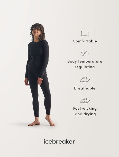 icebreaker Merino Half Zip Thermal Long Sleeve 175gm for Women - Glass - Large