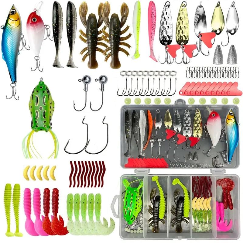 1Set Topwater & Slow Sinking Lure Set-Lures-Baits- Attractants-Spoons-for Bass Trout Salmon-Angling Enthusiasts