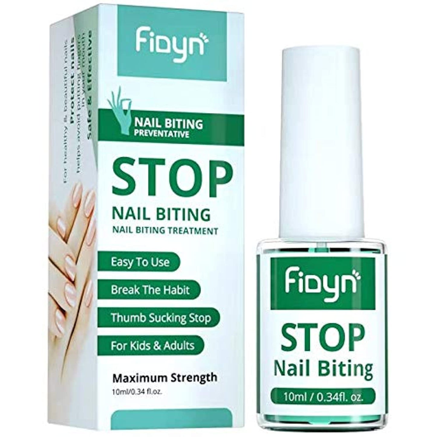Fidyn No Bite Nail Polish, Nail Biting Treatment with Bitter Polish to Help Quit Nail Biting For Life and Also Help Stop Thumb S