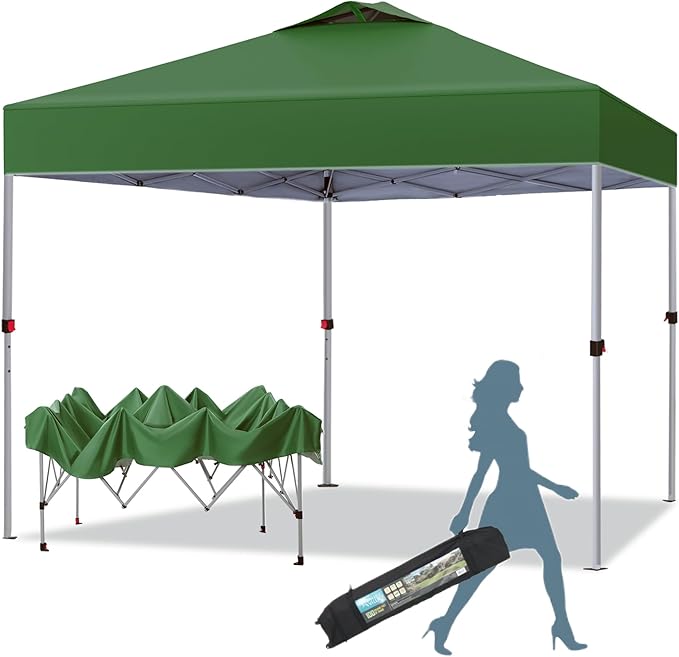 MFSTUDIO 10x10 Pop Up Canopy Tent, Gazebo Shelter Sun Shade Canopies Waterproof Patio Portable Popup Screened Tents for Be...