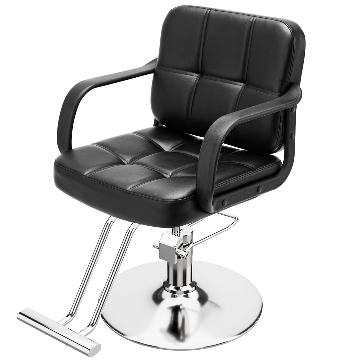 Barber Chair for Hair Stylist- Comfortable Cushion，360° Swivel，Adjustable Height，Capacity 350 LBS with Heavy Duty Hydraulic Pump，Hairdresser Salon Chair for for Hair Stylists，Home，Barbershop