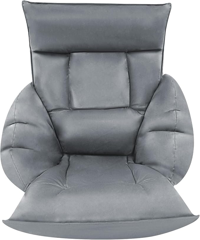 Floor Chair with Back Support, Folding Sofa Chair with 5 Adjustable Position, Cozy Tatami Human Bed with 5 Adjustable Positions for Living Room, Bedroom, Grey