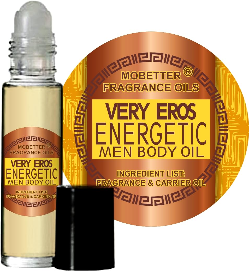 MOBETTER FRAGRANCE OILS, Very Eros Energetic Cologne Men Fragrance Body Oil for Men | Travel Size - Long Lasting Fragrance, Citrus Aromatic