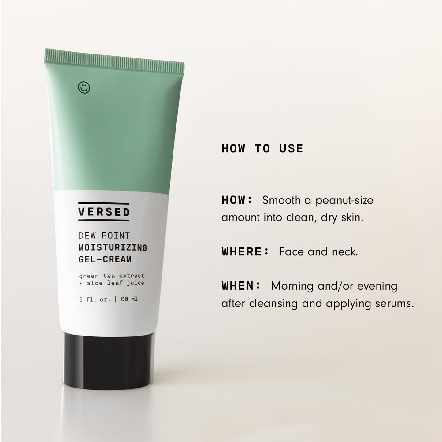 Versed Dew Point Gel Moisturizer For Face - Antioxidant-Rich Gel Cream with Green Tea Extract + Aloe Leaf Juice - Fast Absorbing