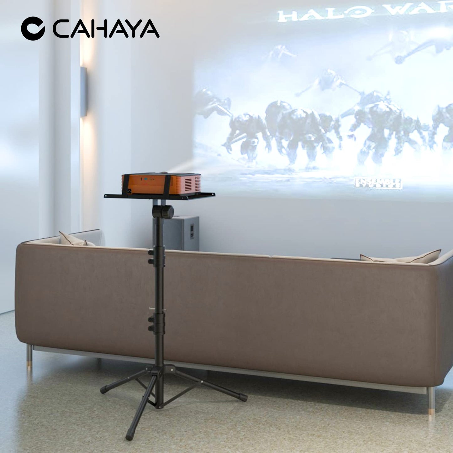 CAHAYA Projector Stand Tripod Adjustable - Stable for Tablets & Phones & Book Height 26" to 51.5" Multifunctional Laptop DJ Rack Stand Portable for Outdoor Movies CPS0331