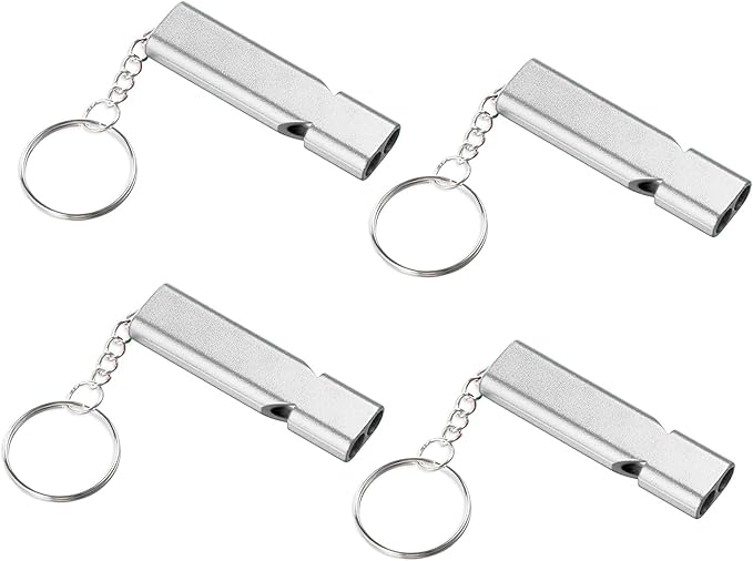 Premium Extra Loud Whistles for Camping Hiking Hunting Outdoors Sports and Emergency Situations, Sturdy but Light Aluminiu...
