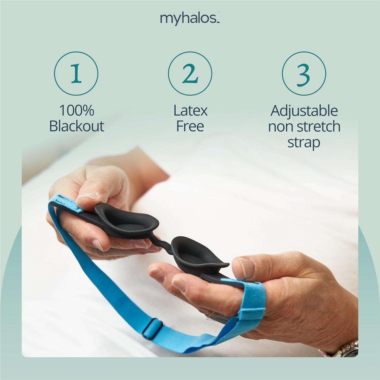 MyHalos® Moisture Chamber Glasses for Dry Eyes - Sleep Mask for Dry Eyes - Reusable & Soft - Hydrating Sleeping Mask & Moisture Goggles for Men and Women - Patent Pending