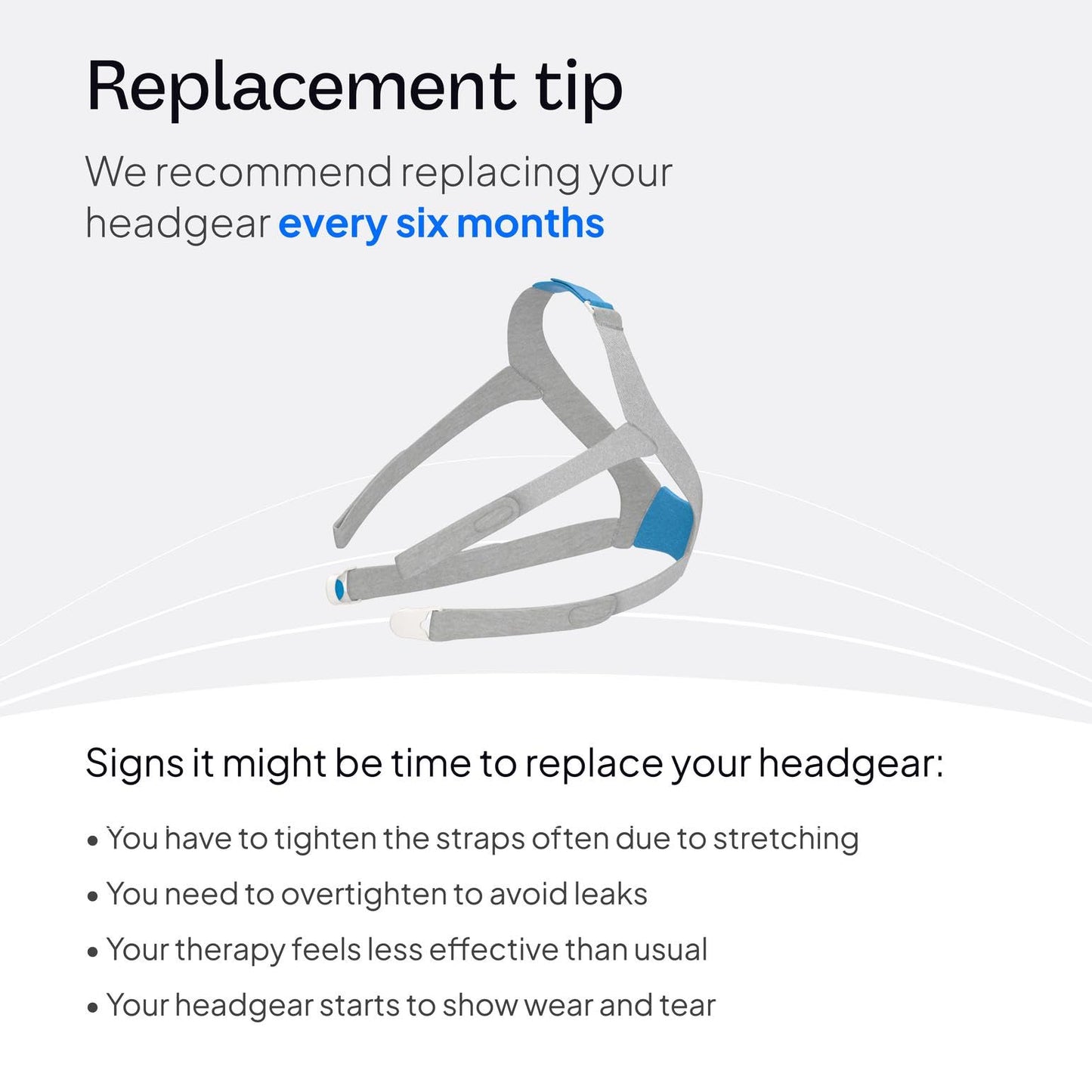 ResMed CPAP Headgear - AirFit F30 - Replacement - Standard Size - Grey - Unisex - Adults with Sleep Apnea - CPAP Accessories