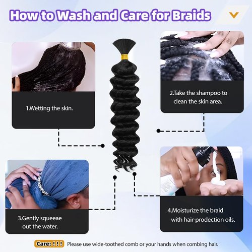 Deep Wave Human Braiding Hair for Boho Braids – 16 Inch 120g 3 Bundles/Pack 99J Burgundy, 100% Unprocessed 12A Brazilian Virgin Hair Bulk, No Weft, Wet & Wavy Curly Knotless Extensions